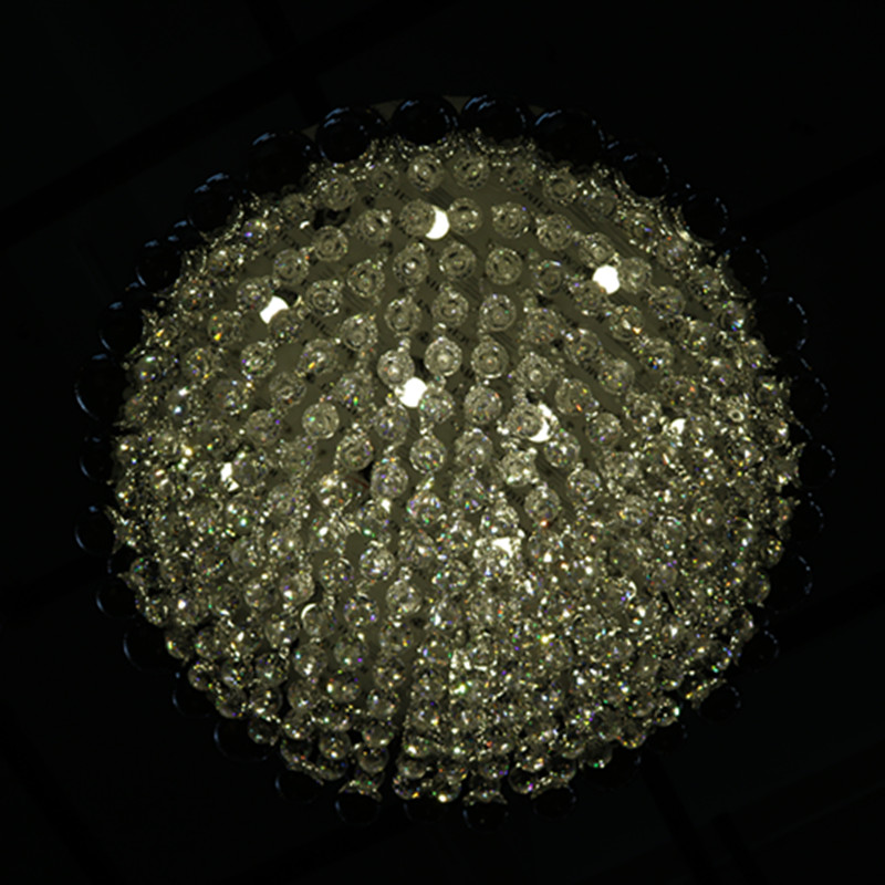 European Hotel Lobby Decorative Clear Crystal Round Chandelier