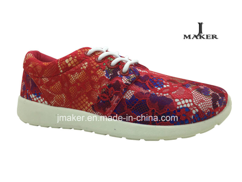 New Design Bud Silk Flowers Injection Shoes Sport Shoe