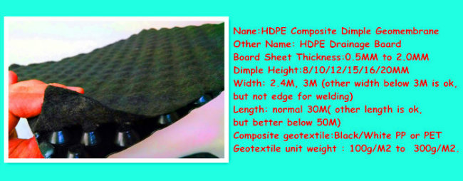 HDPE Dimple Geomembrane Composite Geotextile