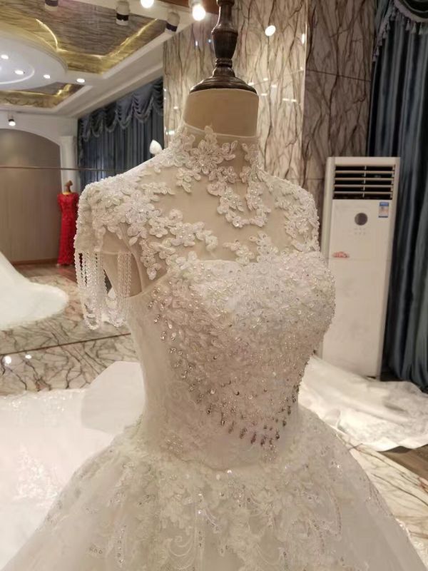 New Arrival 2017 Top Princess Marriage Short Sleeve Wedding Dresses