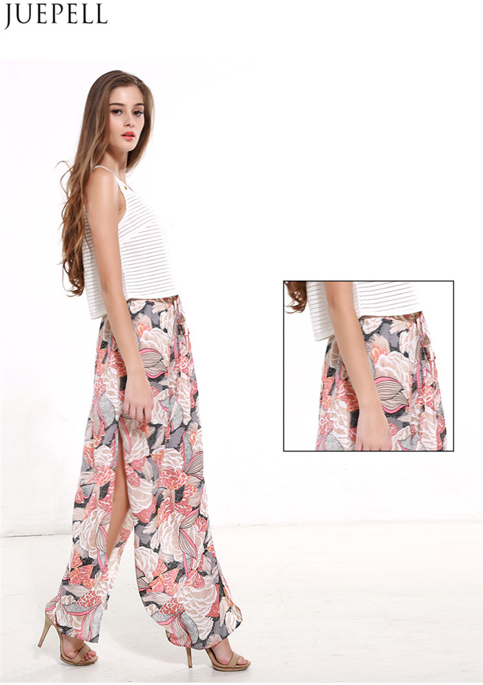 Summer New European and American Women's Fashion Printed Skirt Suit Long Sleeveless Blouse Piece Fitted Suit