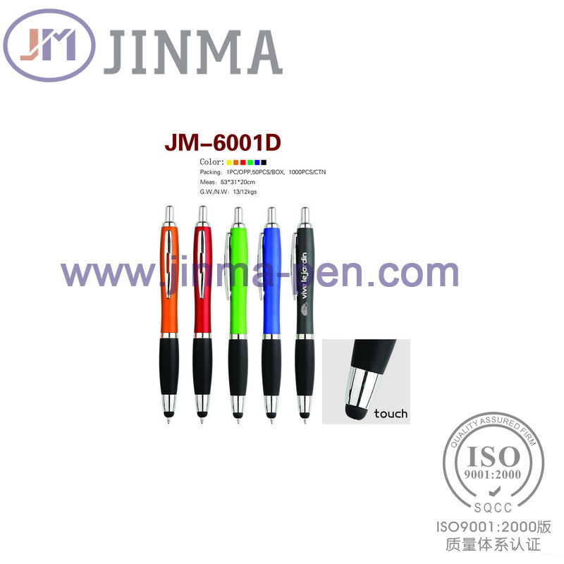 The Promotion Gifts Plastic Ball Pen Jm-6001d with One Stylus Touch