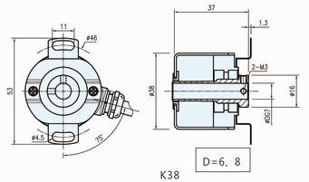 Ihc3806 Shaft Diameter6mm 600pr Hollow Shaft Rotary Incremental Encoder