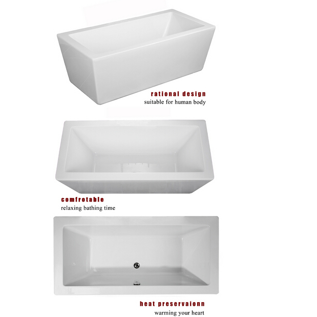 Cupc 1500mm Square Bathtub Acrylic Free Standing Bathtub