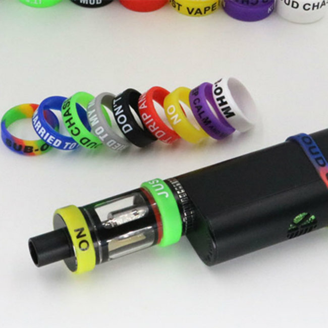 Whosale Silicone Vape Band Customized 22mm Diameter with Concaved Logo