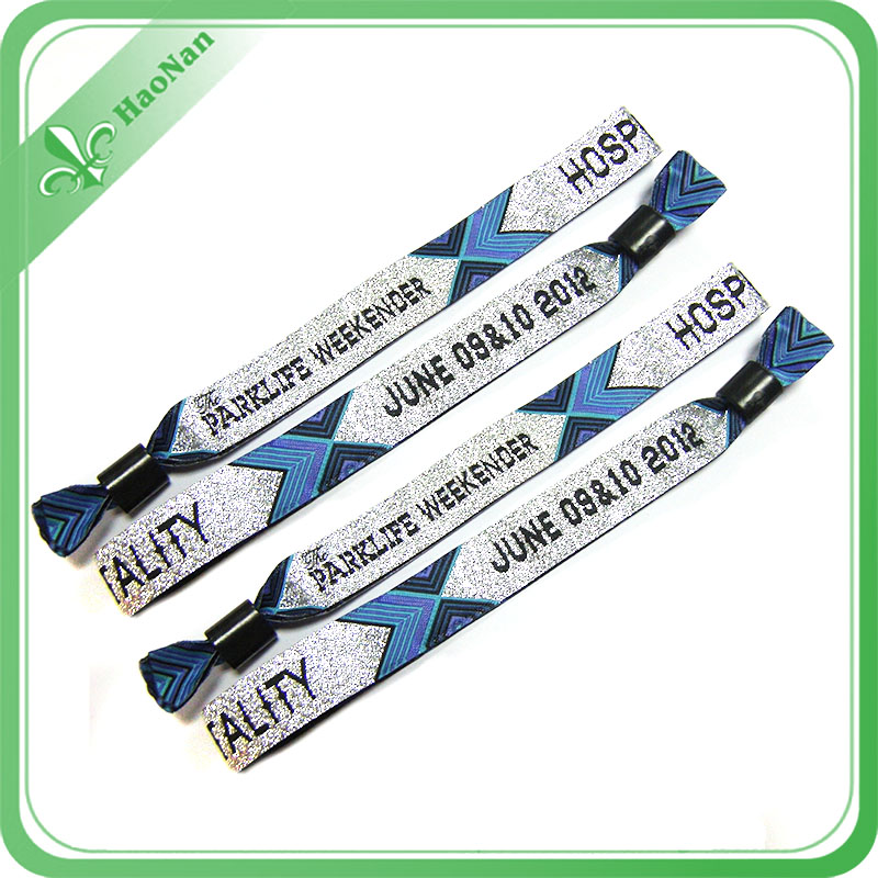 Cheap Price Custom Woven Fabric Wristband with Plastic Clip