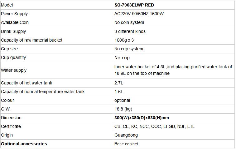 Commercial Fully Automatic Coffee Vending Machine Sc-7903elwp Red