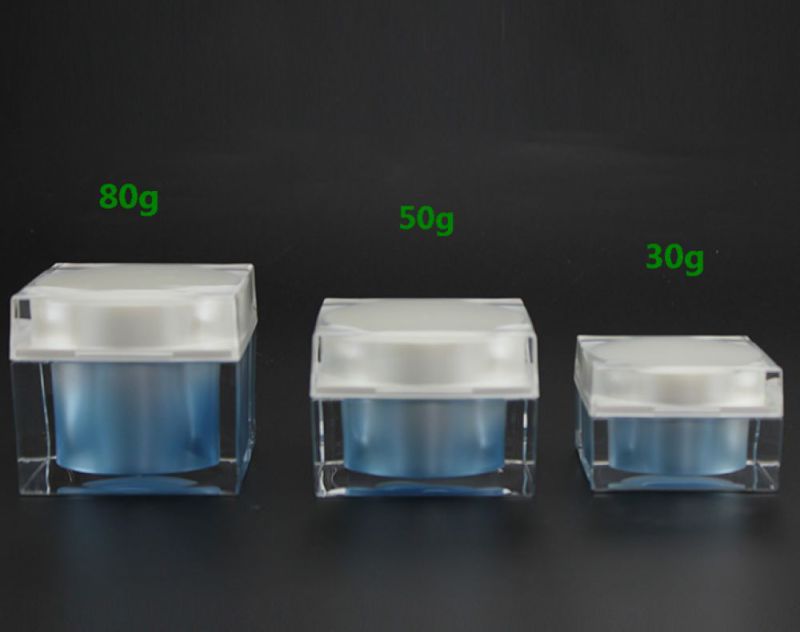 Square Shape Cream acrylic Jar