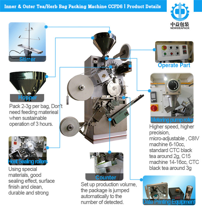 ND-Ccfd6 Inner Tea Bag & Outer Envelop Automatic Tea Bag Packing Machine: