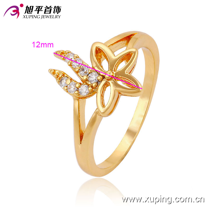 Latest Design Popular Gold -Plated Betterfly Jewelry Finger Ring Design for Women -13528