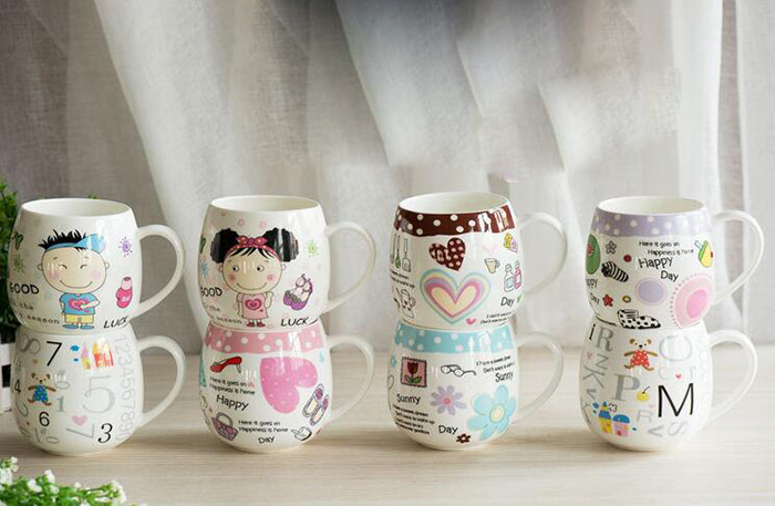 Promotional Ceramic Cups with Carton Printing for Gifts