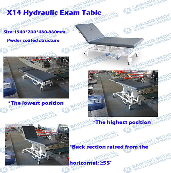 Head Adjustment Medical Examination Couch for Hospital Use