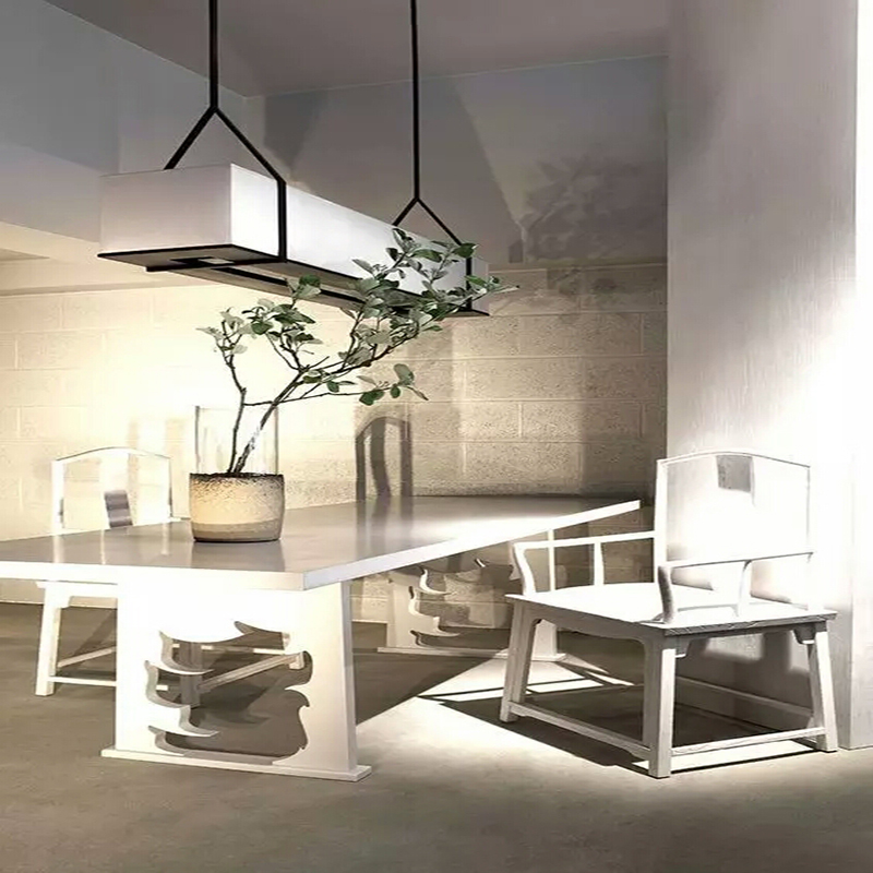 Modern and Simple Rectangle Glass pendant Lamp with Dining Room