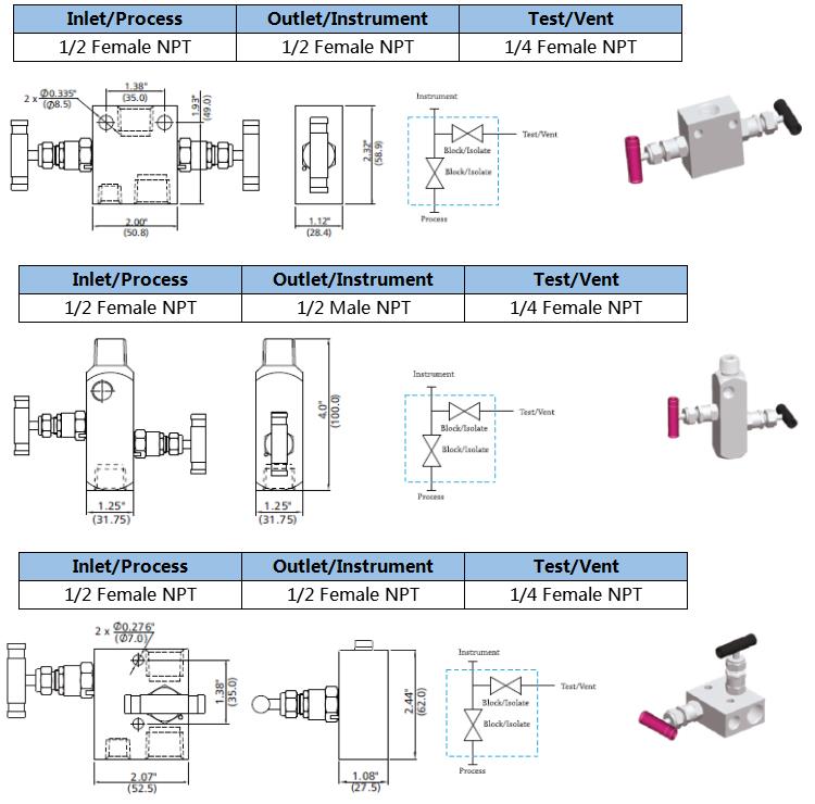 Stainless Steel Female Intrument Valve Manifold