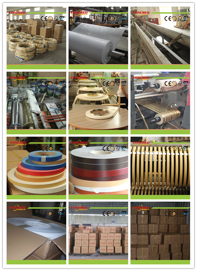 Eoncred Manufacture Solid and Wood Grain Color PVC Edge Banding