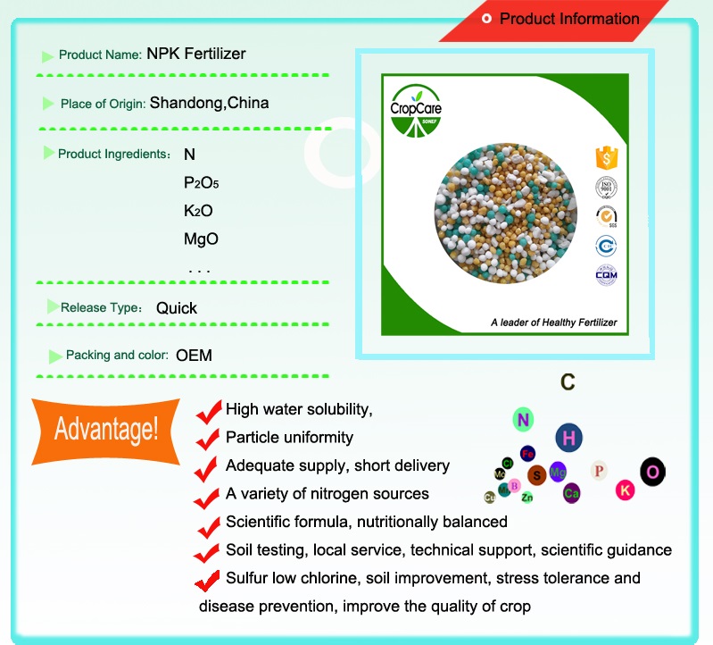 High Quality NPK 20-20-15 Water Soluble Fertilizer