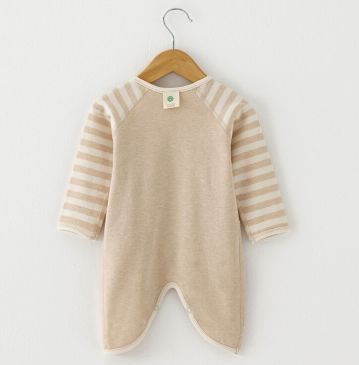 Nature Organic Cotton Baby Striped Romper