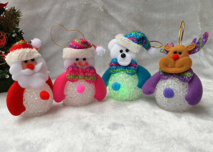 OEM Christmas Snowman Decoration and Craft with Colorful LED