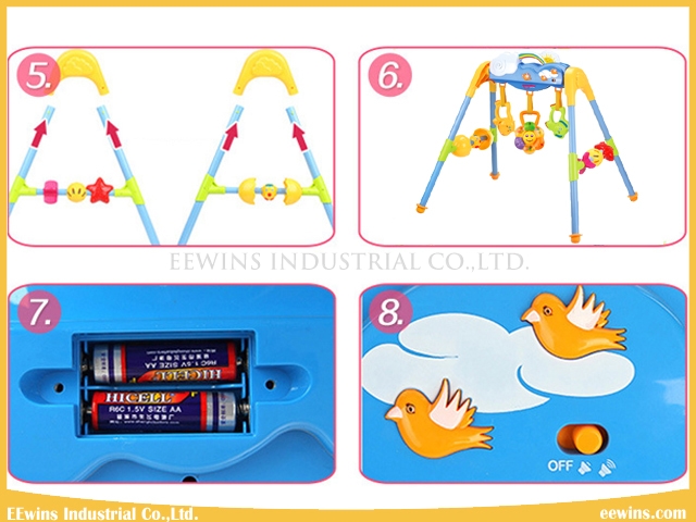 Quality Baby Toys Gym Sets with 3 Rattles and Music for Infant