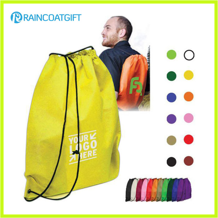 Promotional Custom Logo Printed Nylon Drawstring Backpack