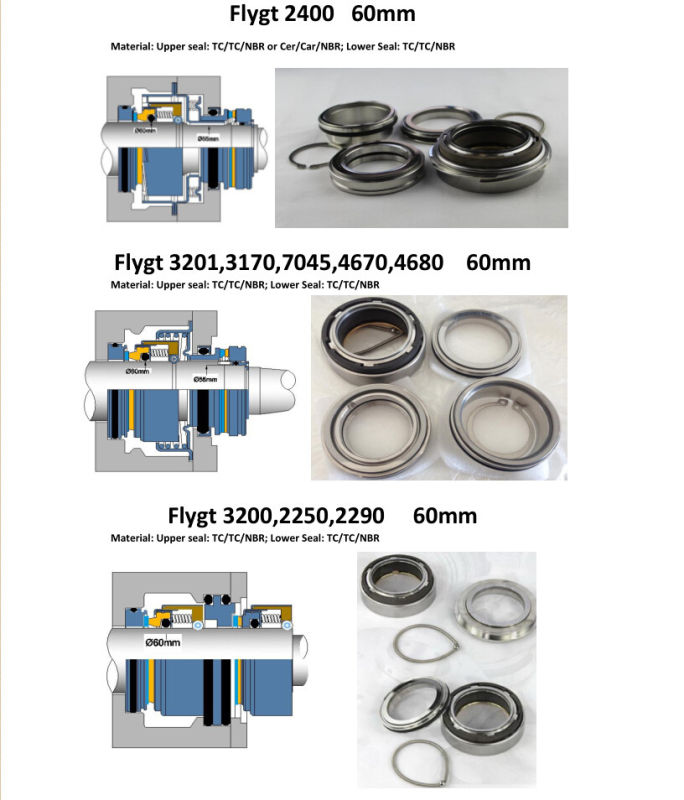 Flygt Pump Mechanical Shaft Seals for Water Oil Alkali with Good Price