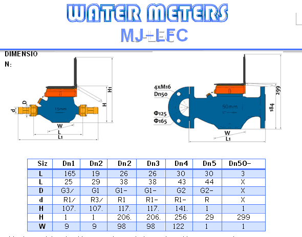 Multi Jet Iron Dry Type Water Meter (MJ-SDC-G4-7+2)
