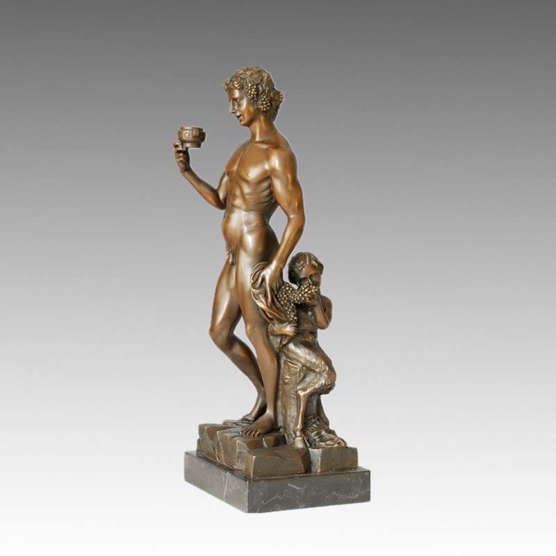 Mythology Statue Dionysus/Bacchus Bronze Sculpture, Michelangelo TPE-152