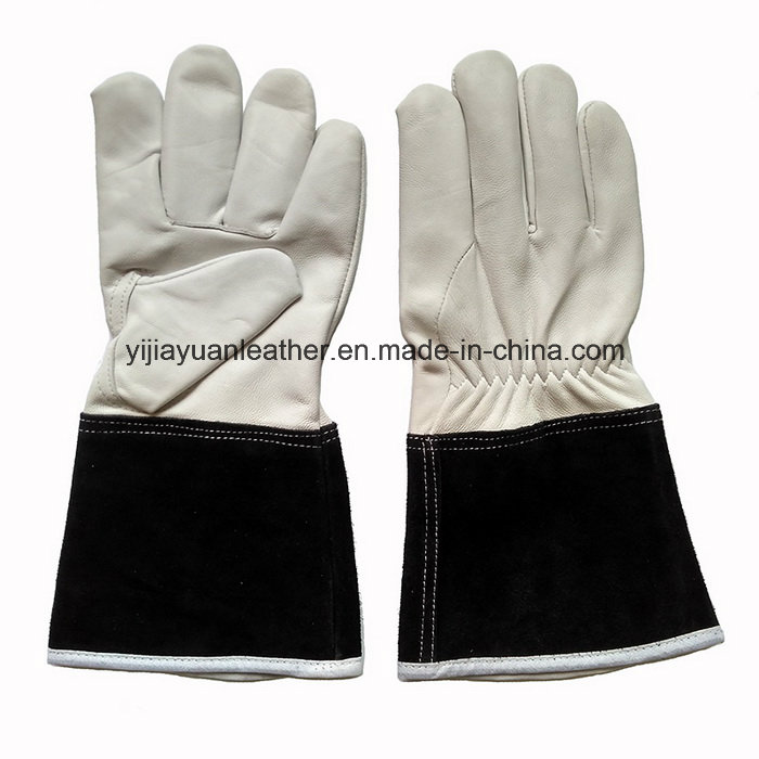 Heat Resistant Goat Leather Protective Hand TIG Welding Gloves