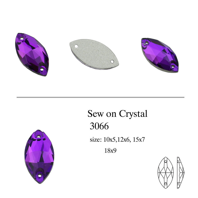 Crystal Navette Sew on Garment Stones Beads (DZ-3066)