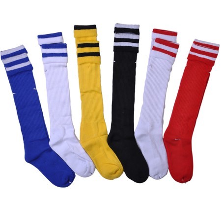 Custom Logo Cotton Football Striped Socks in Hot Sale