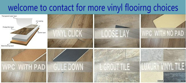 Glue Down Vinyl Tile Stone/Slate/Porcelain PVC Vinyl Floor