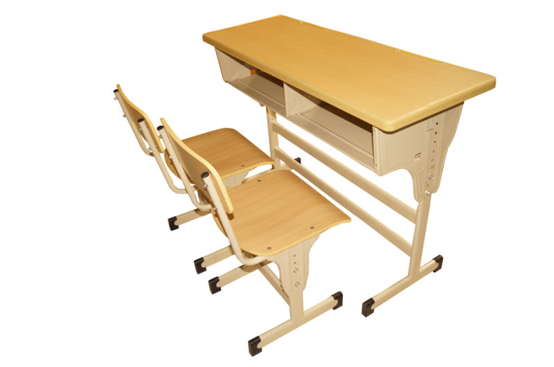 Standard size of morden set up double student desk and chair from factory