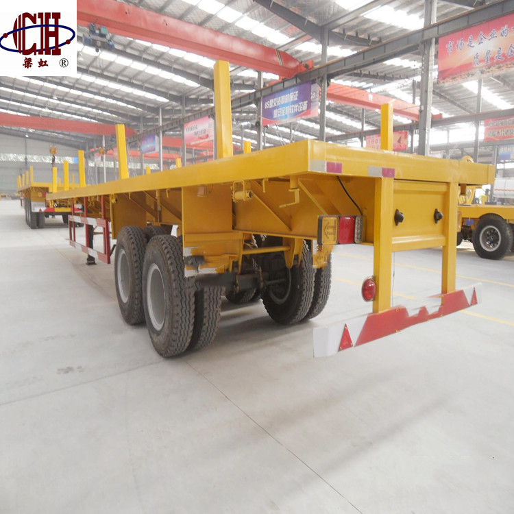 High Quality Timber Wood Flatbed Semi Trailer Tri-axle Flatbed Semi Trailer 40ft Container Flat Deck Flatbed Semi Trailer.jpg