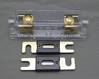 0/2/4 Gauge Ga Anl Fuse Holder + Anl Fuses Holder Distribution Inline 0 4 8 Ga Gold Plated