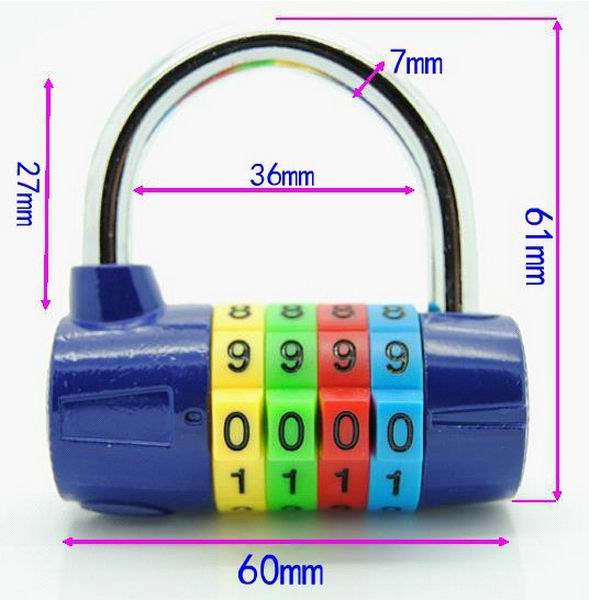 High Quality 4 Code Combination Colored Padlock