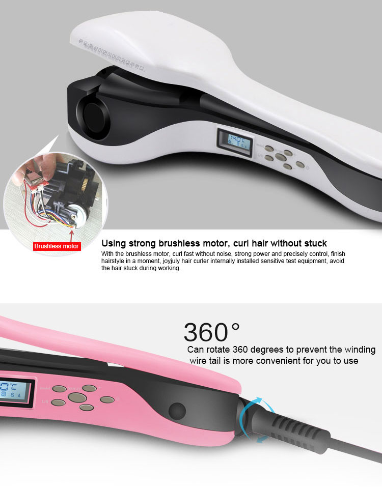 Hot Sale Negative Ions Pink Automatic Hair Curler