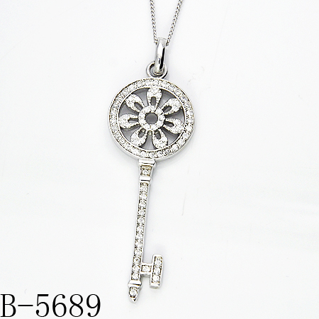 Latest Design 925 Silver Micro Setting Pendant Rhodium Plating. (B-5975)