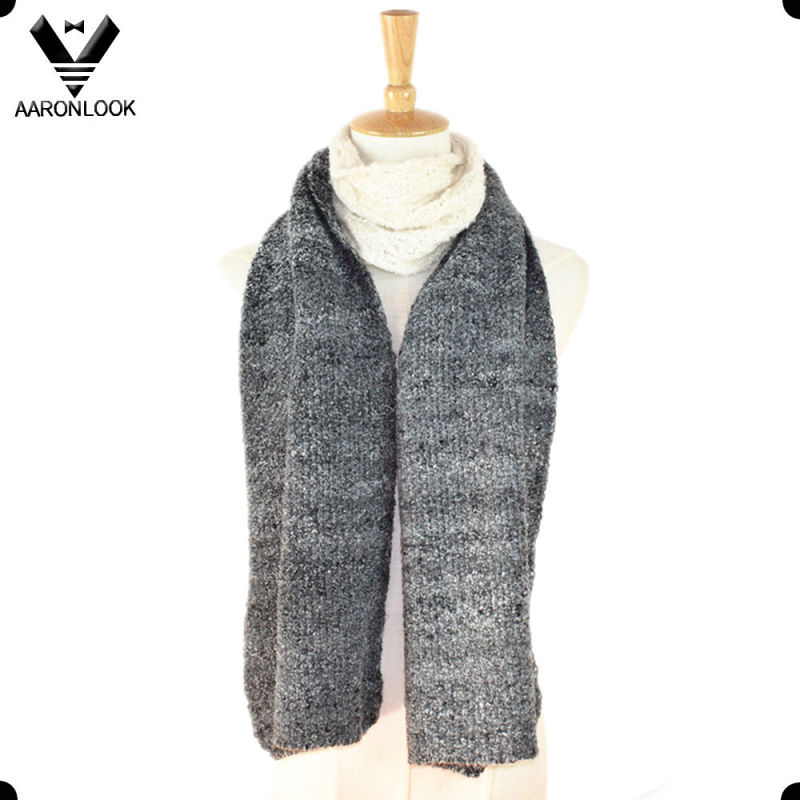 2016 Latest Fashion Jacquard Acrylic Mohair Loop Yarn Scarf