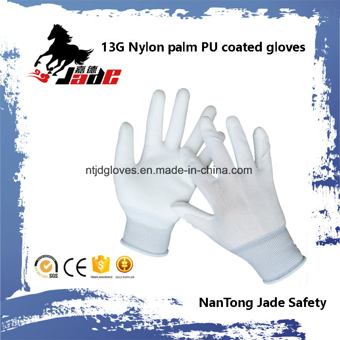 13G Polyester Palm White PU Coated Glove En 388 4131