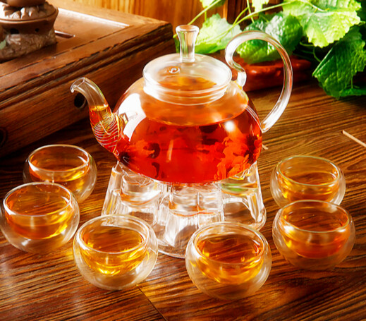 Beautiful Design Glass Tea Set Kitchenware Glass Pot with Filter