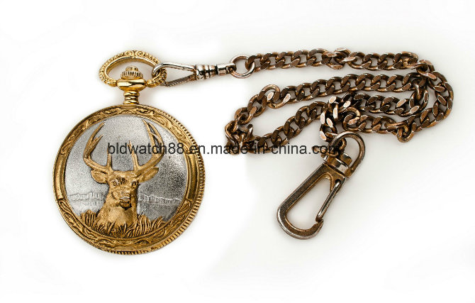 Premium Black Engraved Mechanical Pocket Watch with Chain