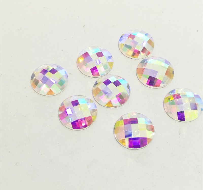 Round Crystalab Flat Back Glass Beads Stones with Holes