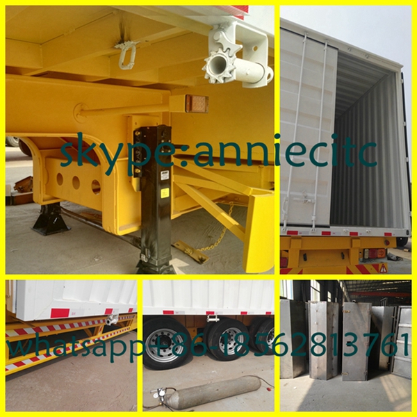 3 Axles 17.5 Meter Long Vehicle Wings Open Van Type Container Cargo Trailer