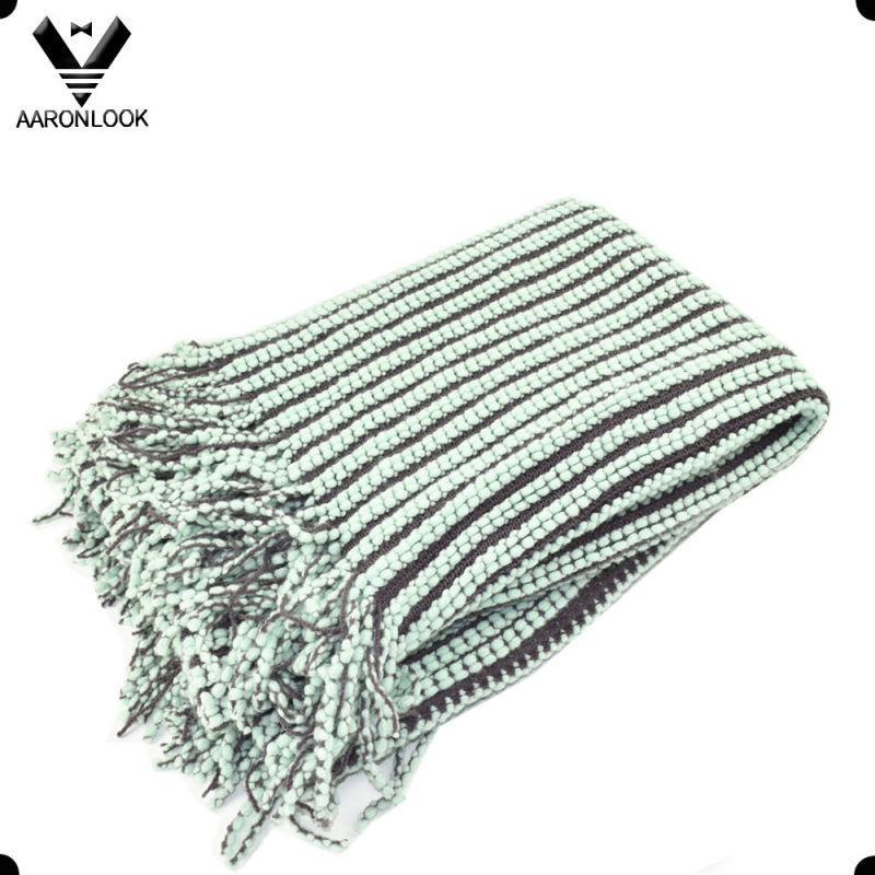 2016 Fashion 100%Acrylic Woven Throw Blanket with Self-Fringes