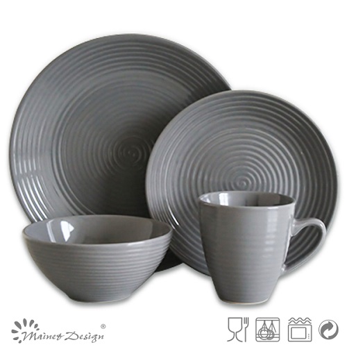 16PCS Round Swirl Ceramic Dinner Set