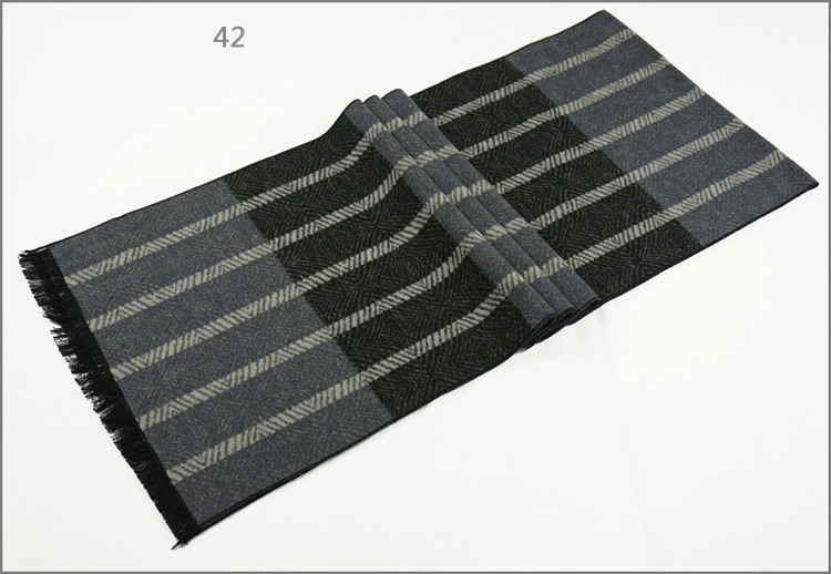 Men's Womens Unisex Reversible Cashmere Feel Winter Warm Printing Thick Knitted Woven Scarf (SP821)