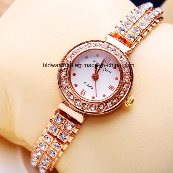 High Quality Alloy Quartz Gold Wrist Watch Dress Watch for Lady