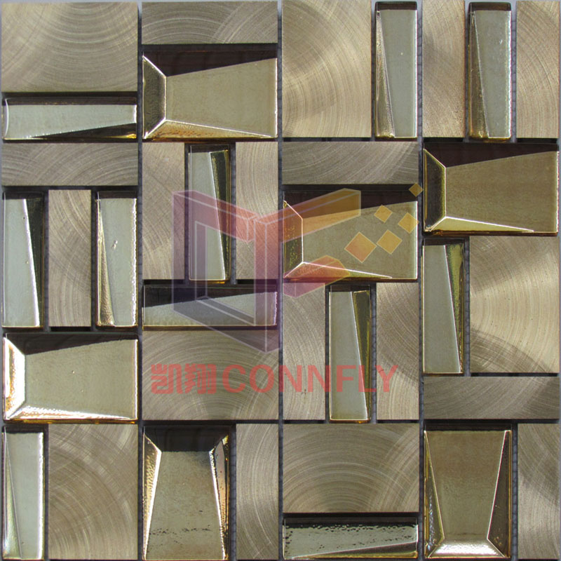 Silver Aluminium Wall Decoration Mosaic Mix 3-D Glass (CFA112)