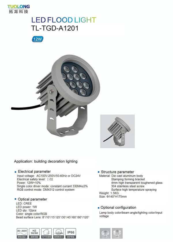 New Design Outdoor RGB DMX LED Floodlight LED Reflector Outdoor