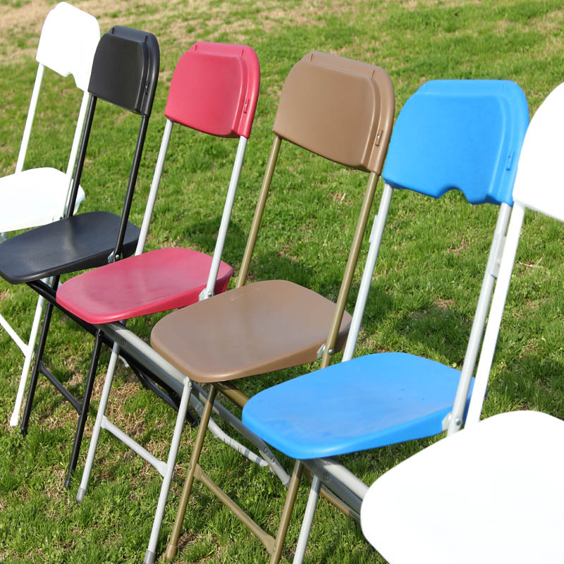 White Commercial Seating Plastic Folding Chair with Metal Frame